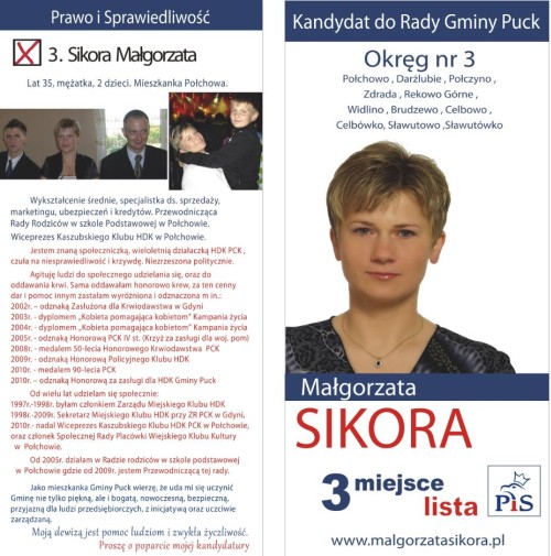 Małgorzata Sikora - Kandydat do Rady Gminy Puck